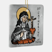 St. Catherine of Siena met Crucifix-Topped Heart Keramisch Ornament (Rechts)