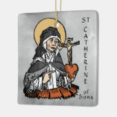 St. Catherine of Siena met Crucifix-Topped Heart Keramisch Ornament (Links)