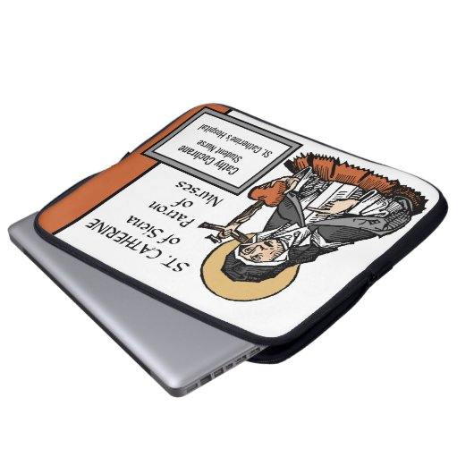 St. Catherine of Siena met Crucifix-Topped Heart Laptop Sleeve (Voorkant onderkant)