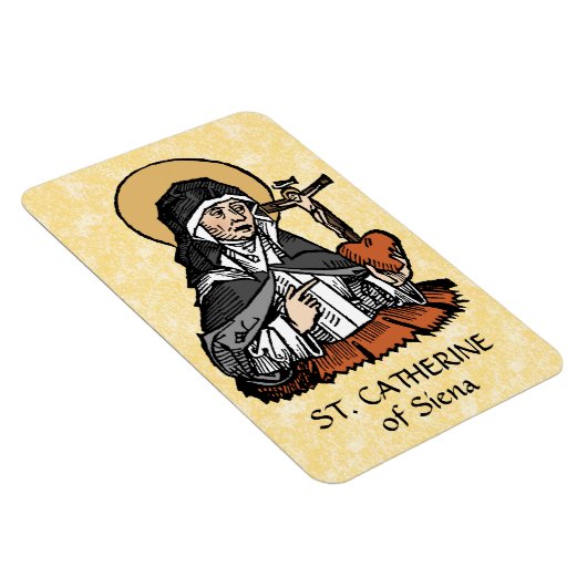 St. Catherine of Siena met Crucifix-Topped Heart Magneet (Rechterzijde)