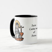 St. Catherine of Siena met Crucifix-Topped Heart Mok (Voorkant links)