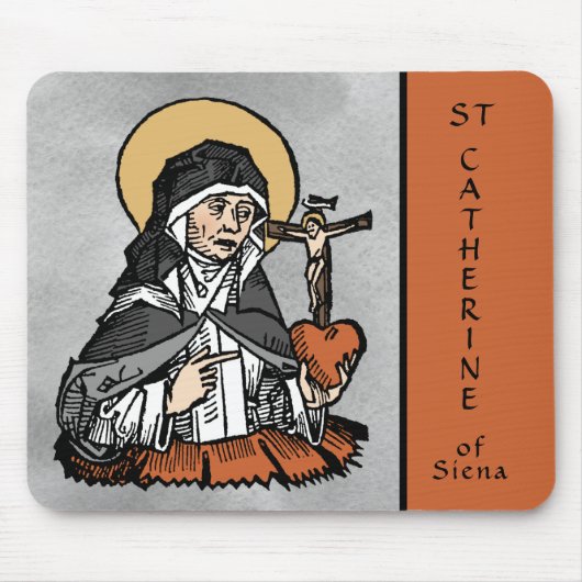 St. Catherine of Siena met Crucifix-Topped Heart Muismat (Voorkant)