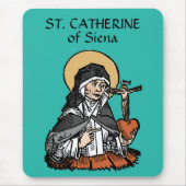 St. Catherine of Siena met Crucifix-Topped Heart Muismat (Voorkant)