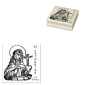 St. Catherine of Siena met Crucifix-Topped Heart Rubberstempel (Gestempeld)