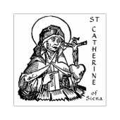 St. Catherine of Siena met Crucifix-Topped Heart Rubberstempel (Afrduk)