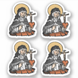 St. Catherine of Siena met Crucifix-Topped Heart Sticker