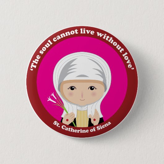 St. Catherine of Siena Ronde Button 5,7 Cm (Voorkant)
