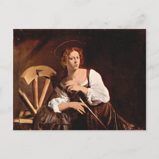 St. Catherine van Alexandrië door Caravaggio Briefkaart (Voorkant)