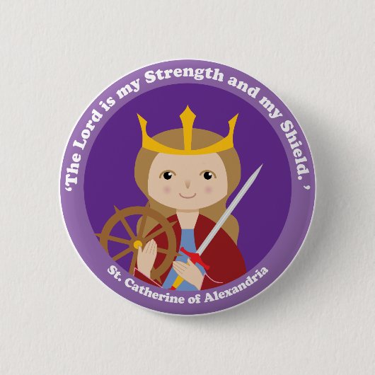 St. Catherine van Alexandrië Ronde Button 5,7 Cm (Voorkant)