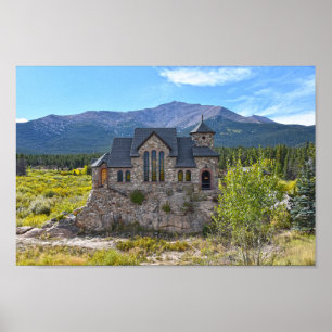 St Catherine van Siena Chapel, Allenspark, Colorad Poster