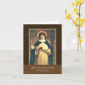 St. Catherine van Siena Pray voor ons Kaart (Gele Bloem)