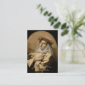 St. Catherine van Siena Prayer Religious Visitekaartje (Staand voorkant)