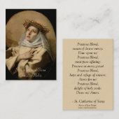 St. Catherine van Siena Prayer Religious Visitekaartje (Voorkant / Achterkant)