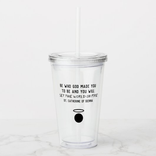 St. Catherine van Sienna Quote Tumbler Acryl Drinkbeker (Voorkant)