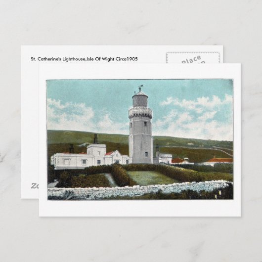 St. Catherine's vuurtoren op het eiland Wight 1905 Briefkaart (Voorkant / Achterkant)