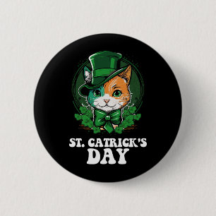 St Catricks Dag Kattenliefhebbers St Patrick's Dag Ronde Button 5,7 Cm
