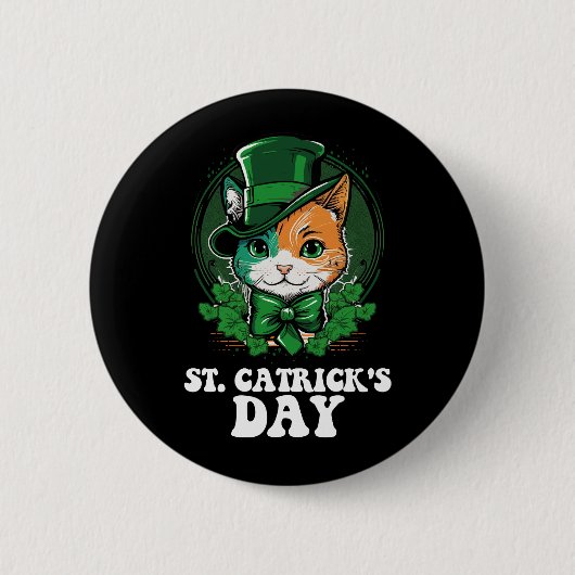 St Catricks Dag Kattenliefhebbers St Patrick's Dag Ronde Button 5,7 Cm (Voorkant)