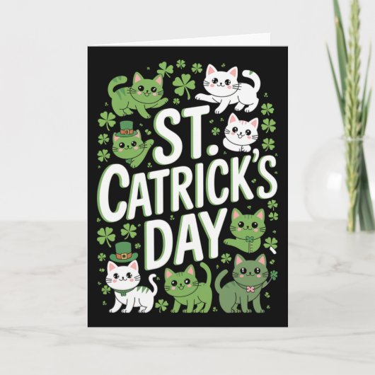 St. Catricks Day Geluks katten Funny Saint Paddy D Kaart (Voorkant)