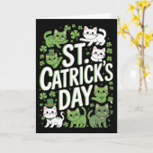 St. Catricks Day Geluks katten Funny Saint Paddy D Kaart (Gele Bloem)