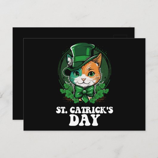 St Catricks Day Kat Liefhebbers St Patrick's Day Briefkaart (Voorkant / Achterkant)