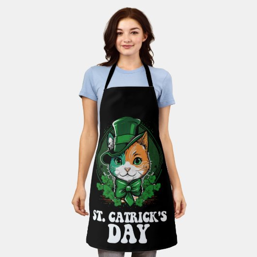 St Catricks Day Kat Liefhebbers St Patrick's Day Schort (Gedragen)