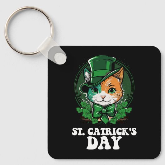 St Catricks Day Kat Liefhebbers St Patrick's Day Sleutelhanger (Voorkant)