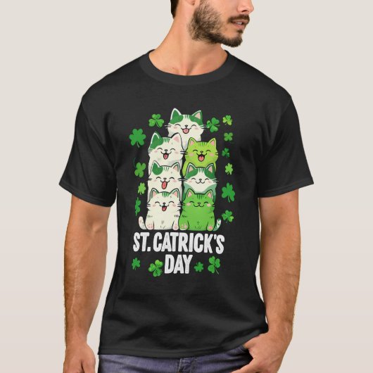 St. Catrick's Day - Schattigee Ierse kat St. Patri T-shirt (Voorkant)