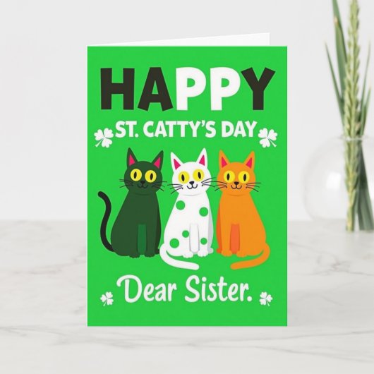 St Cattys Cats Sister Fun Card Kaart (Voorkant)