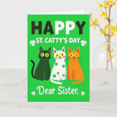 St Cattys Cats Sister Fun Card Kaart (Gele Bloem)