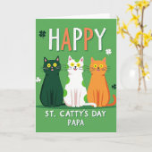 St Cattys Day Papa Kat Kaart (Gele Bloem)