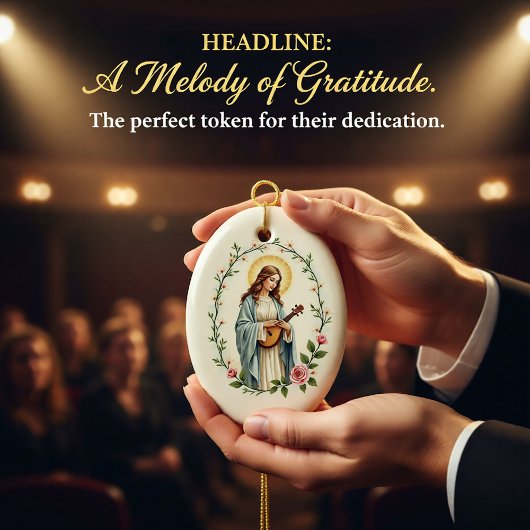 St Cecilia God's Peace and Blessings Scripture Keramisch Ornament