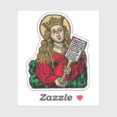 St. Cecilia met Hymn Board (Neurenberg) 1-Up Sticker (Vel)
