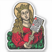 St. Cecilia met Hymn Board (Neurenberg) 1-Up Sticker (Voorkant)