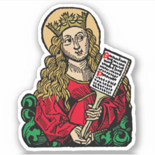 St. Cecilia met Hymn Board (Neurenberg) 1-Up Sticker