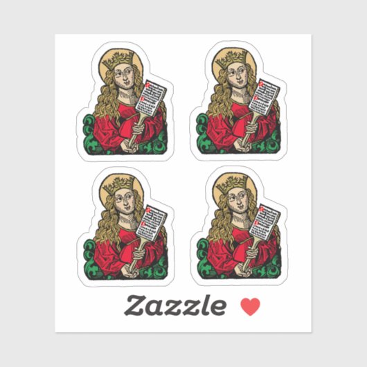 St. Cecilia met Hymn Board (Neurenberg) 4-Up Sticker (Vel)