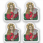 St. Cecilia met Hymn Board (Neurenberg) 4-Up Sticker (Voorkant)