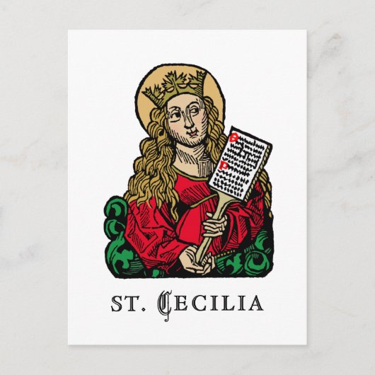 St. Cecilia met Hymn Board (Neurenberg) Briefkaart (Voorkant)