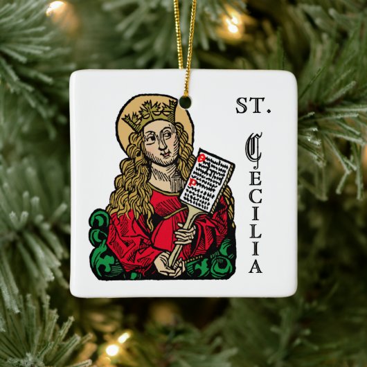 St. Cecilia met Hymn Board (Neurenberg) Keramisch Ornament (Boom)