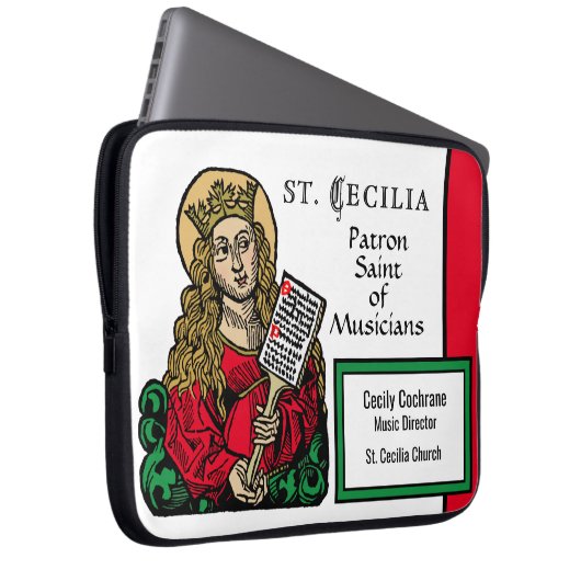 St. Cecilia met Hymn Board (Neurenberg) Laptop Sleeve (Voorkant Rechts)