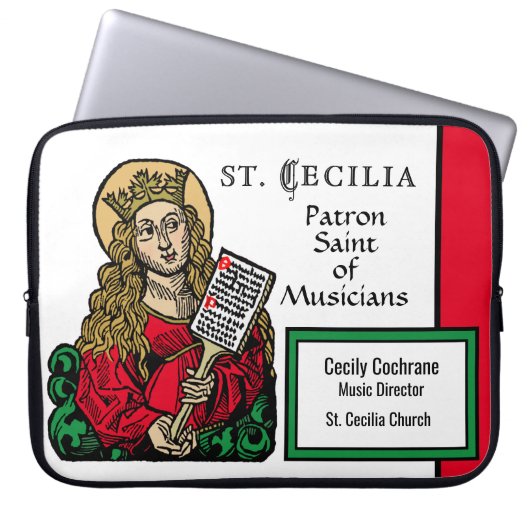 St. Cecilia met Hymn Board (Neurenberg) Laptop Sleeve (Voorkant)