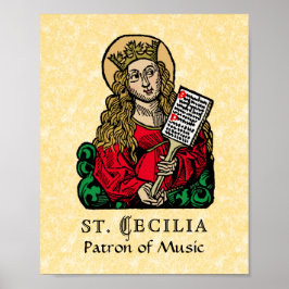 St. Cecilia met Hymn Board (Neurenberg) Poster