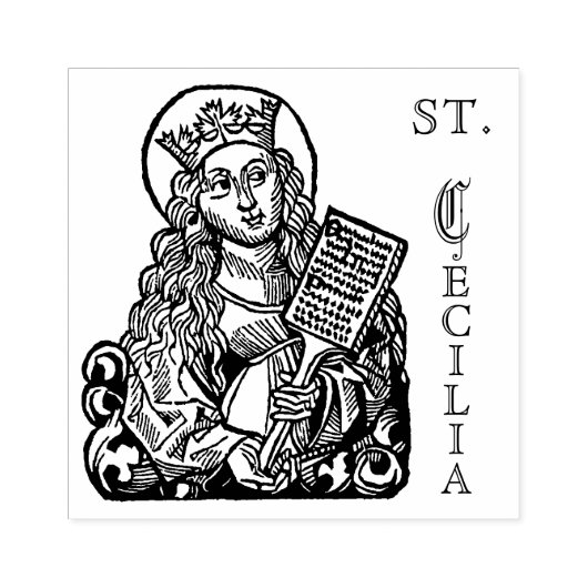 St. Cecilia met Hymn Board (Neurenberg) Rubberstempel (Afrduk)