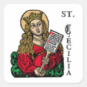 St. Cecilia met Hymn Board (Neurenberg) Sticker (Voorkant)