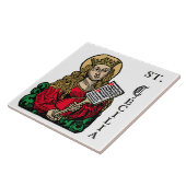 St. Cecilia met Hymn Board (Neurenberg) Tegeltje (Zijkant)