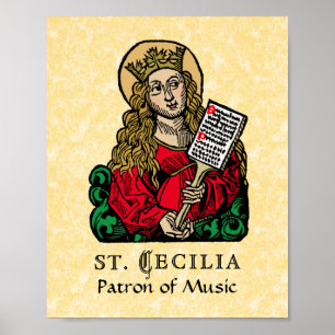 St. Cecilia met Hymn-bord (Neurenberg) Poster