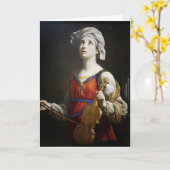 St. Cecilia Muzikanten Religieuze Katholieke Heili Kaart (Gele Bloem)