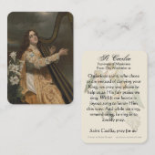 St. Cecilia Patron Musicians katholieke Prayer Plaatskaartje (Voorkant / Achterkant)