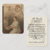 St. Cecilia Patron Musicians katholieke Prayer Plaatskaartje (Voorkant / Achterkant)