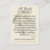 St. Cecilia Patron Musicians katholieke Prayer Plaatskaartje (Achterkant)