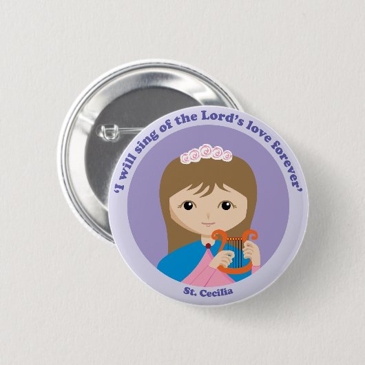 St. Cecilia Ronde Button 5,7 Cm (Voorkant /achterkant)